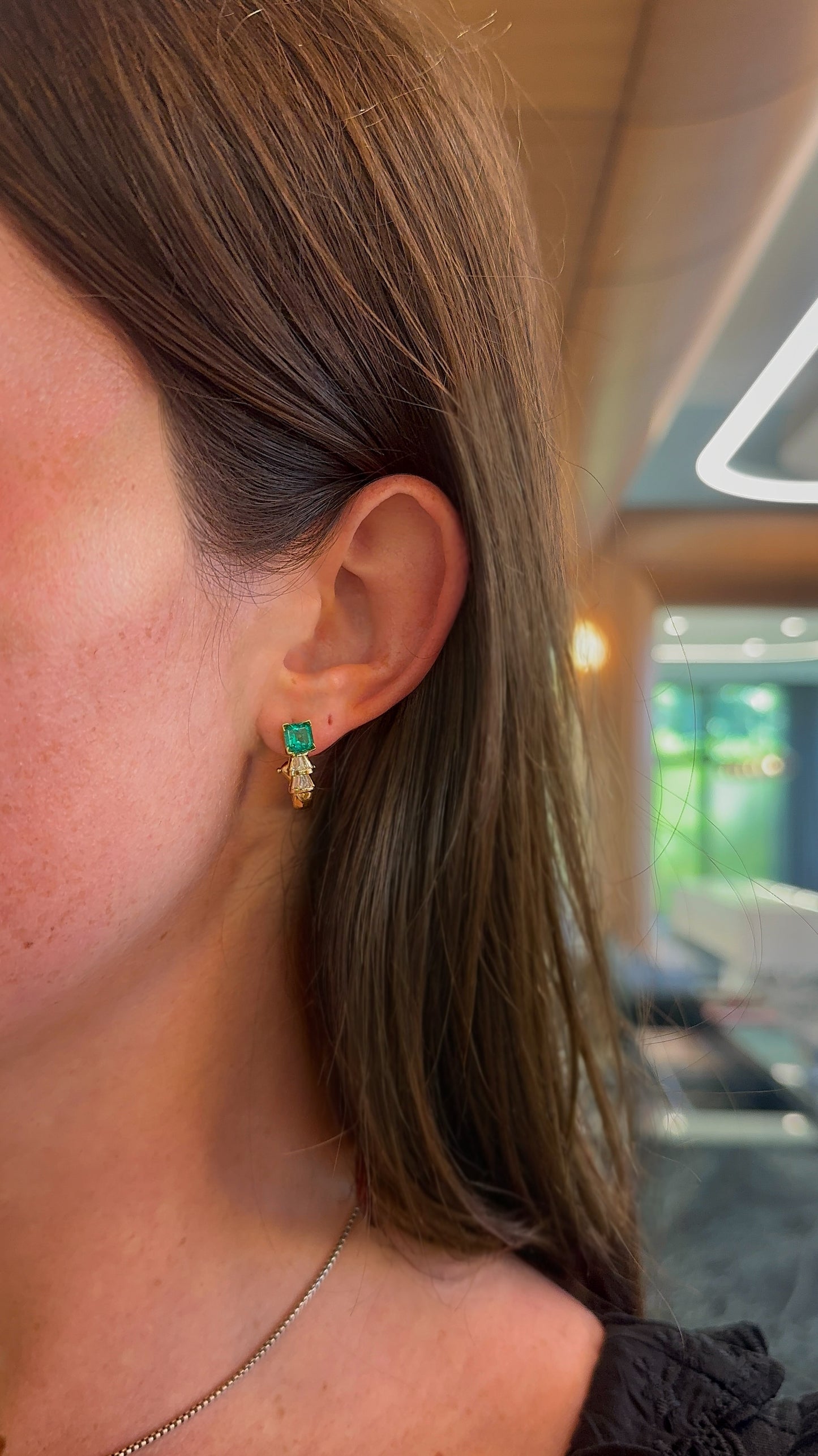 Vintage Emerald and Diamond Earrings