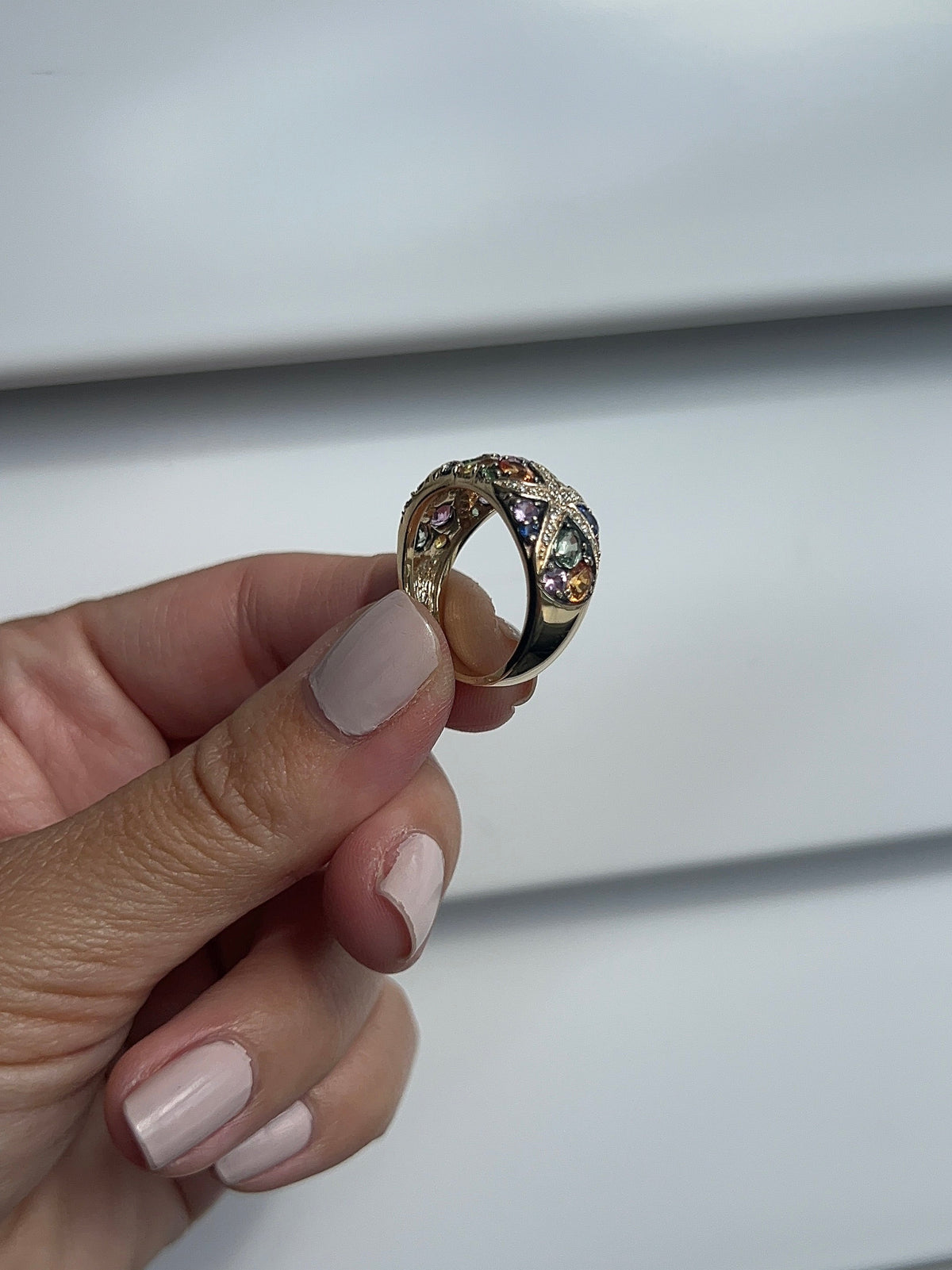 Vintage Rainbow Gemstone Starfish Cocktail Ring – Henri Noël