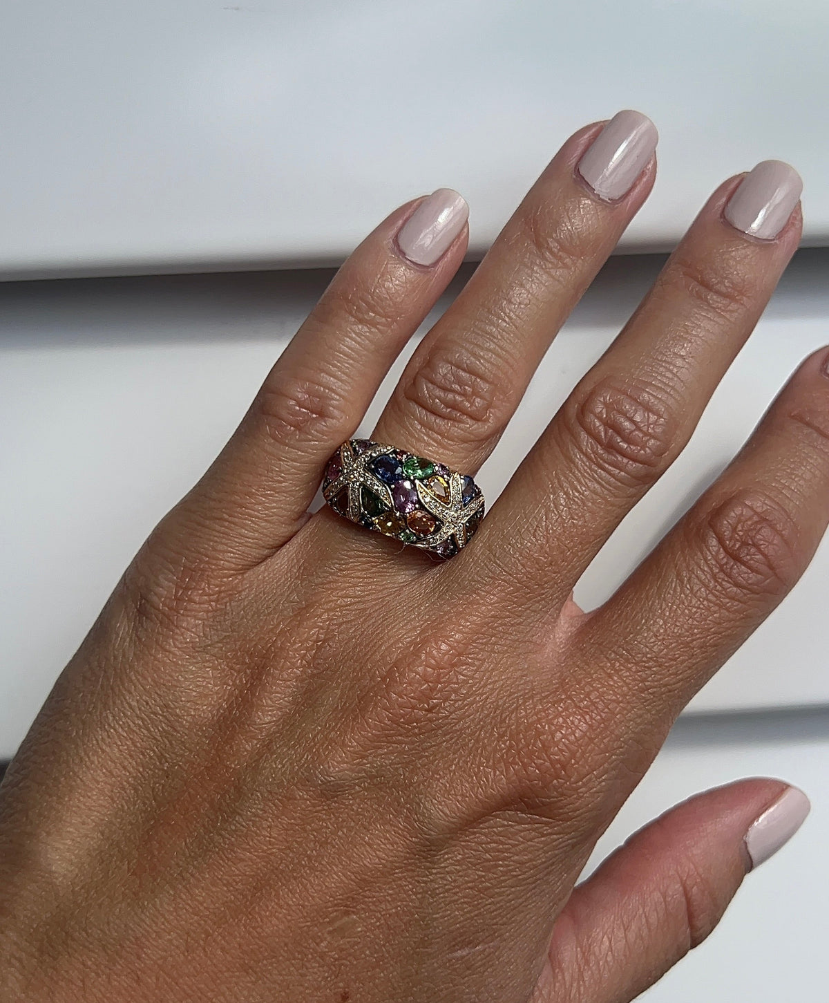 Vintage Rainbow Gemstone Starfish Cocktail Ring – Henri Noël
