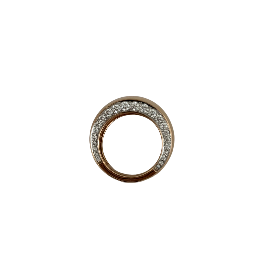 Vintage Walter Faith 18K Bombe Ring With Pave Diamonds – Henri Noël