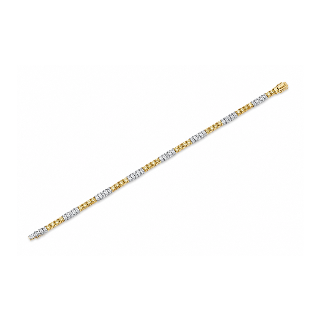 Yellow & White Diamond Tennis Bracelet