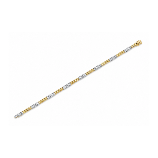Yellow & White Diamond Tennis Bracelet