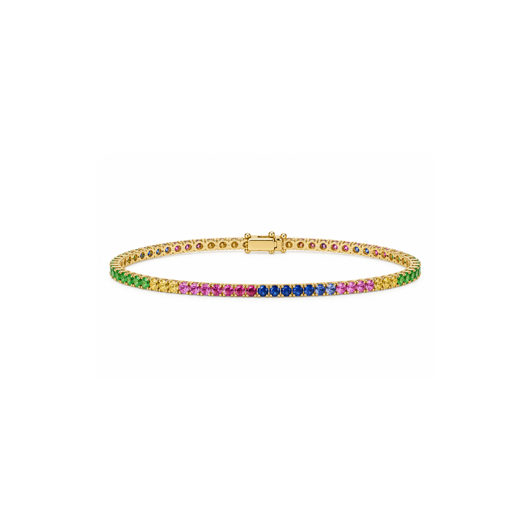 Rainbow Sapphire Tennis Bracelet