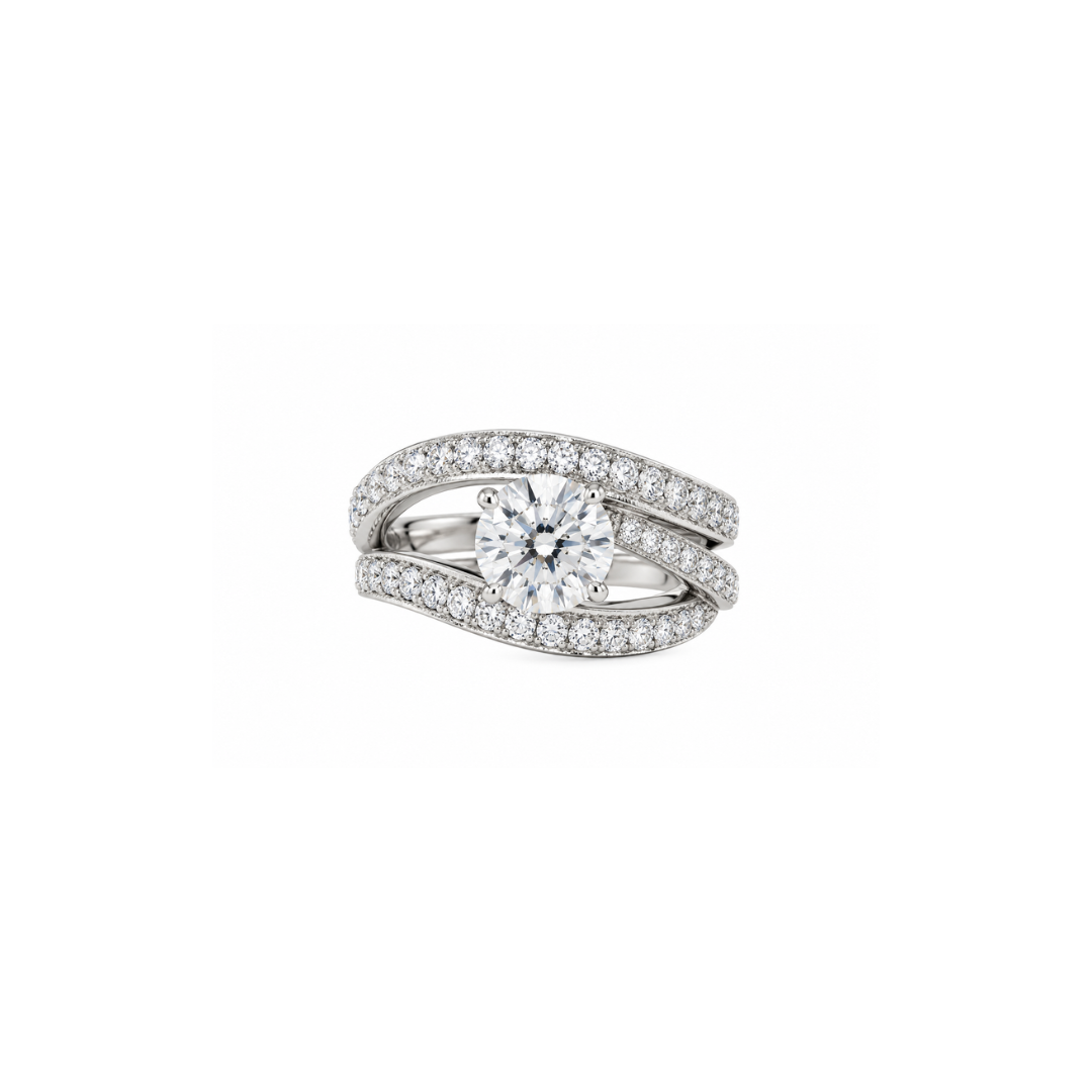 Diamond Crossover Ring