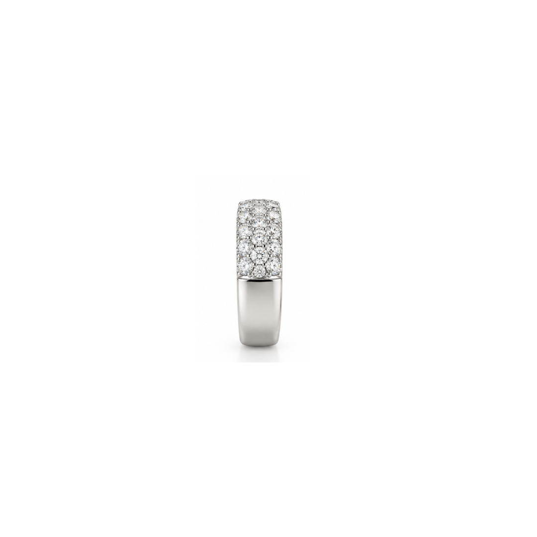 Estate 14K White Gold Multi-Row Diamond Band