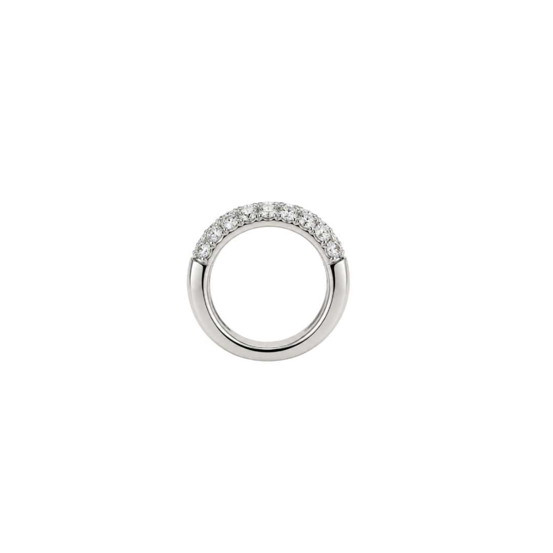 Estate 14K White Gold Multi-Row Diamond Band