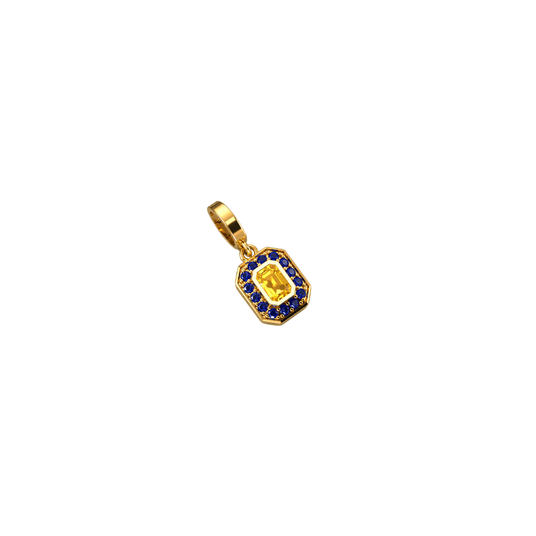 Yellow and Blue Sapphire Charm – Henri Noël