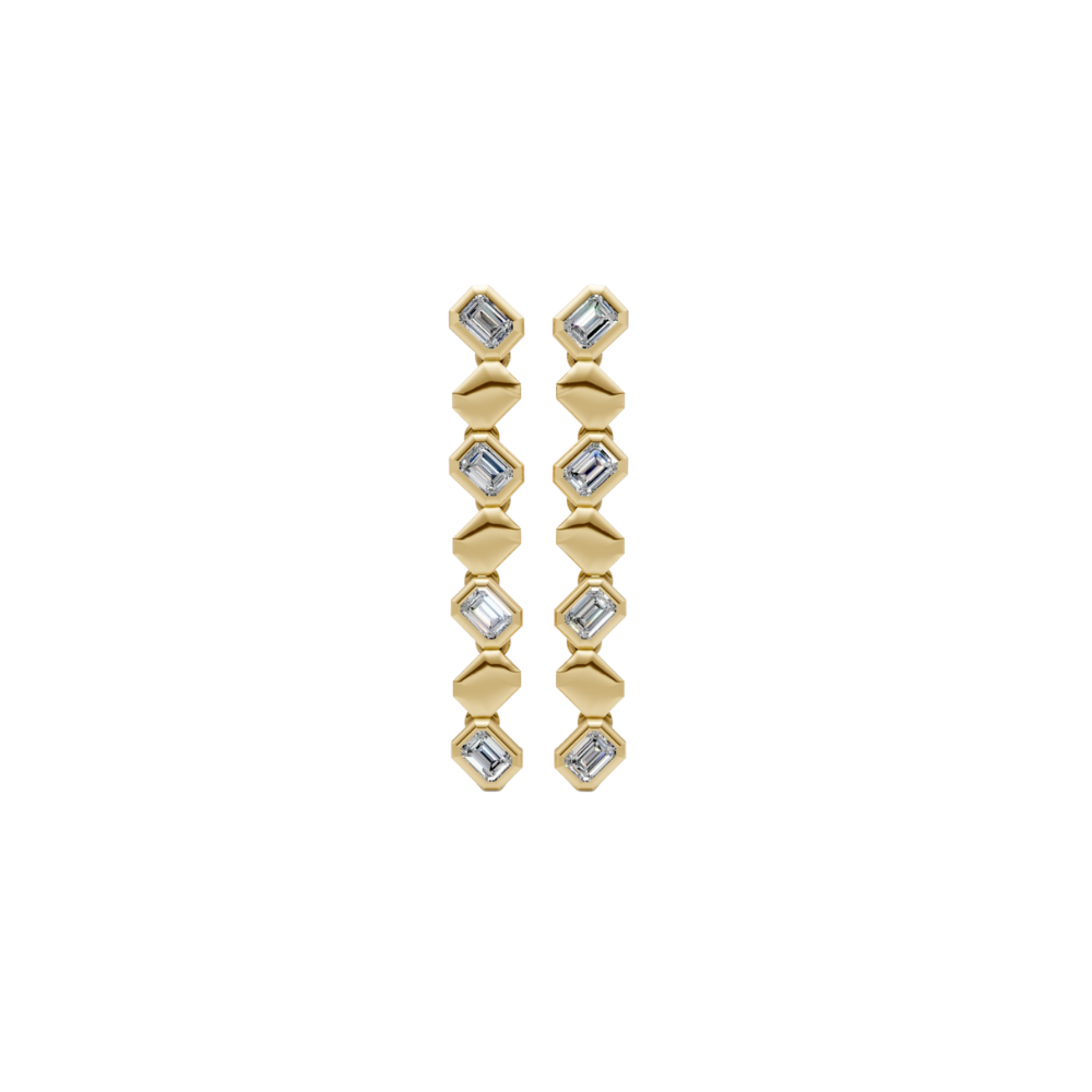 Alternating Emerald Cut Diamond Drops