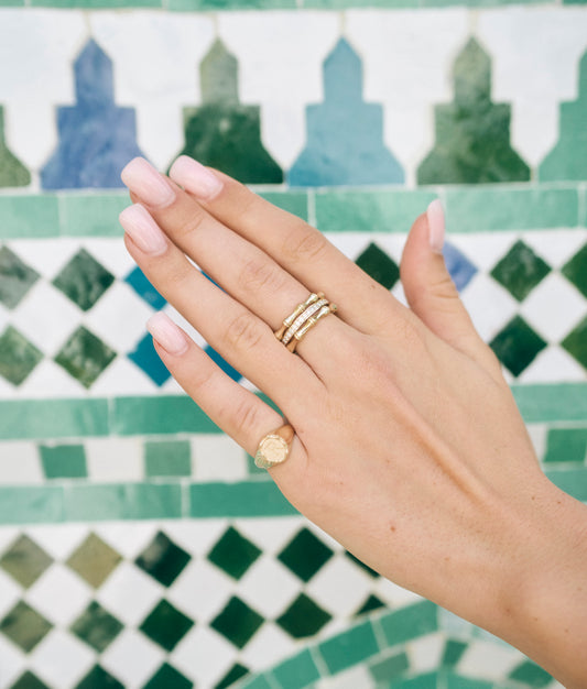 Bamboo Diamond Cocktail Ring