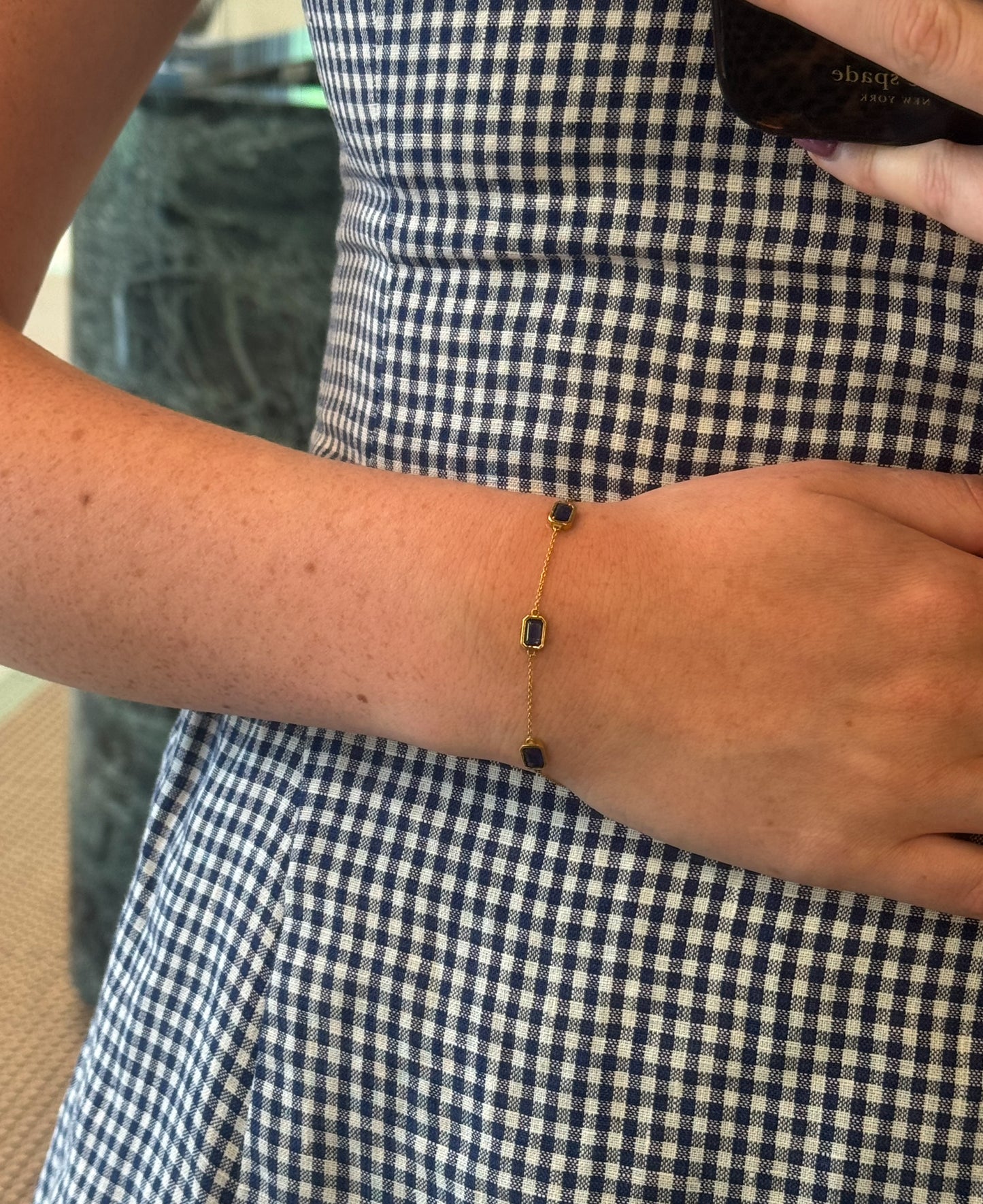 Bezel Blue Sapphire Bracelet – Henri Noël