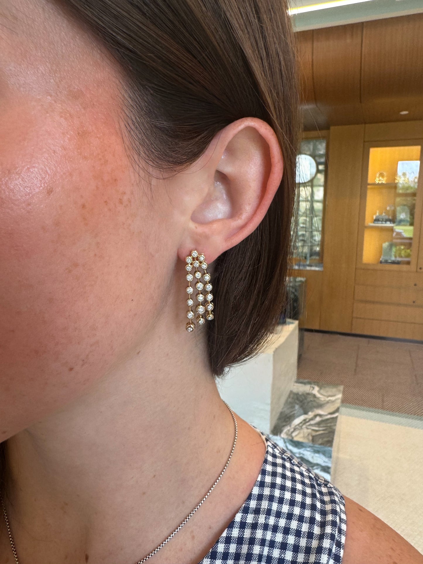 Bezel Diamond Chandelier Earrings – Henri Noël