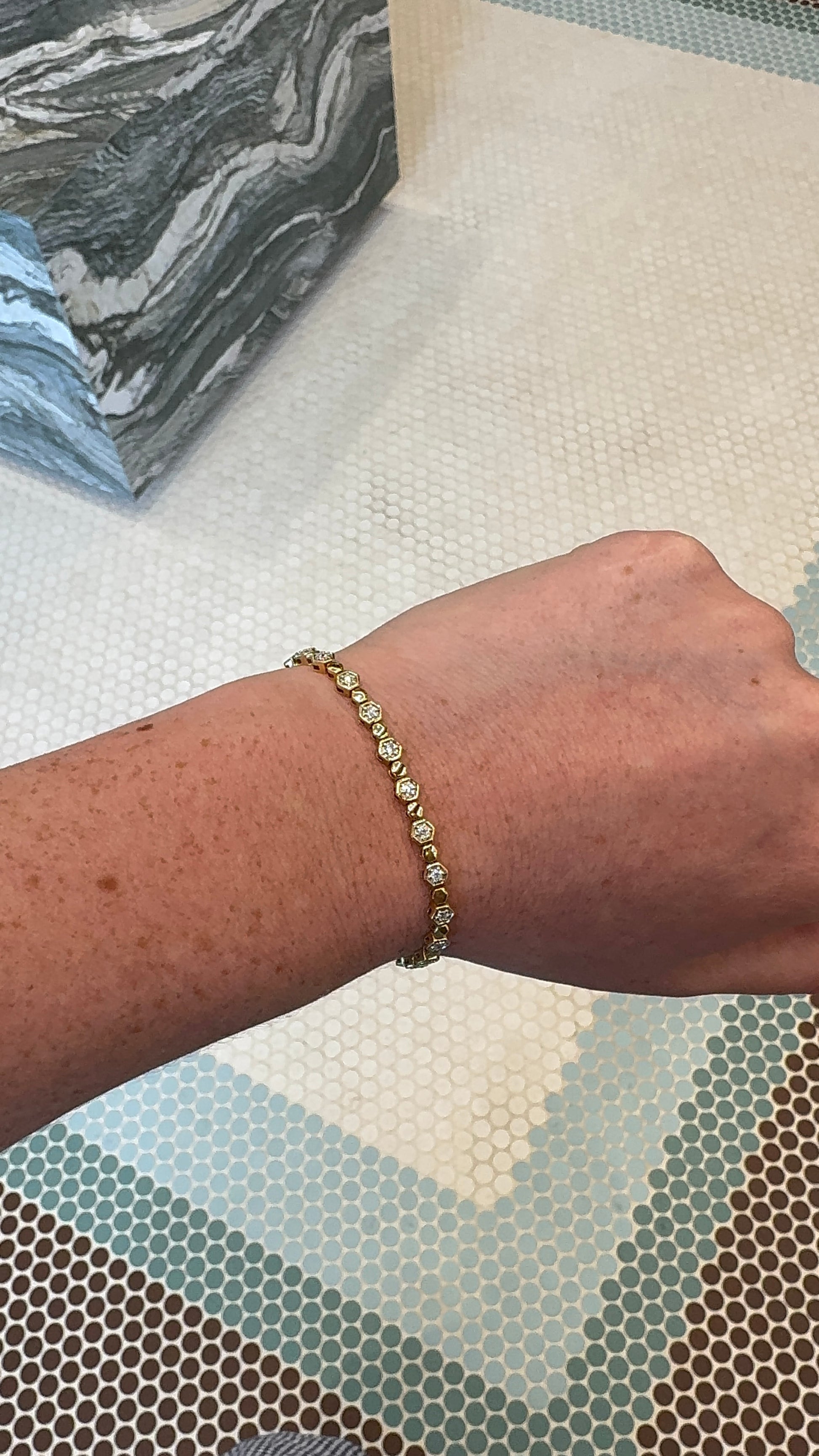 Bezel Octagonal Diamond Tennis Bracelet – Henri Noël