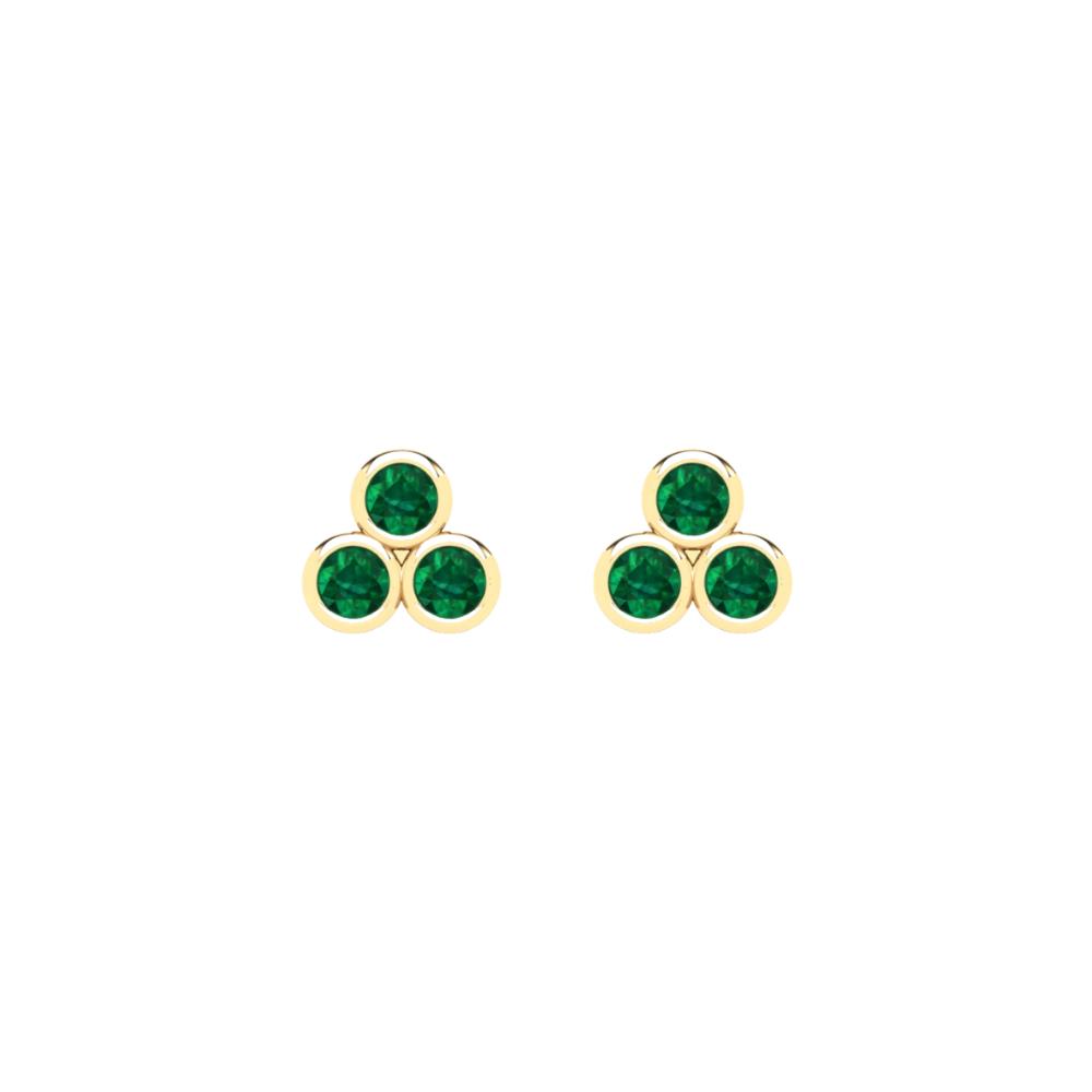 Bezel Emerald Mini Studs – Henri Noël