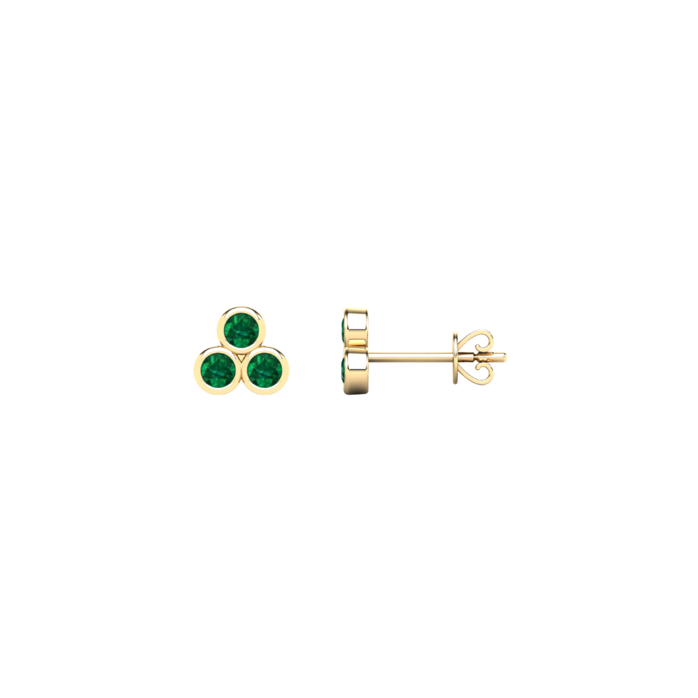 Bezel Emerald Mini Studs – Henri Noël