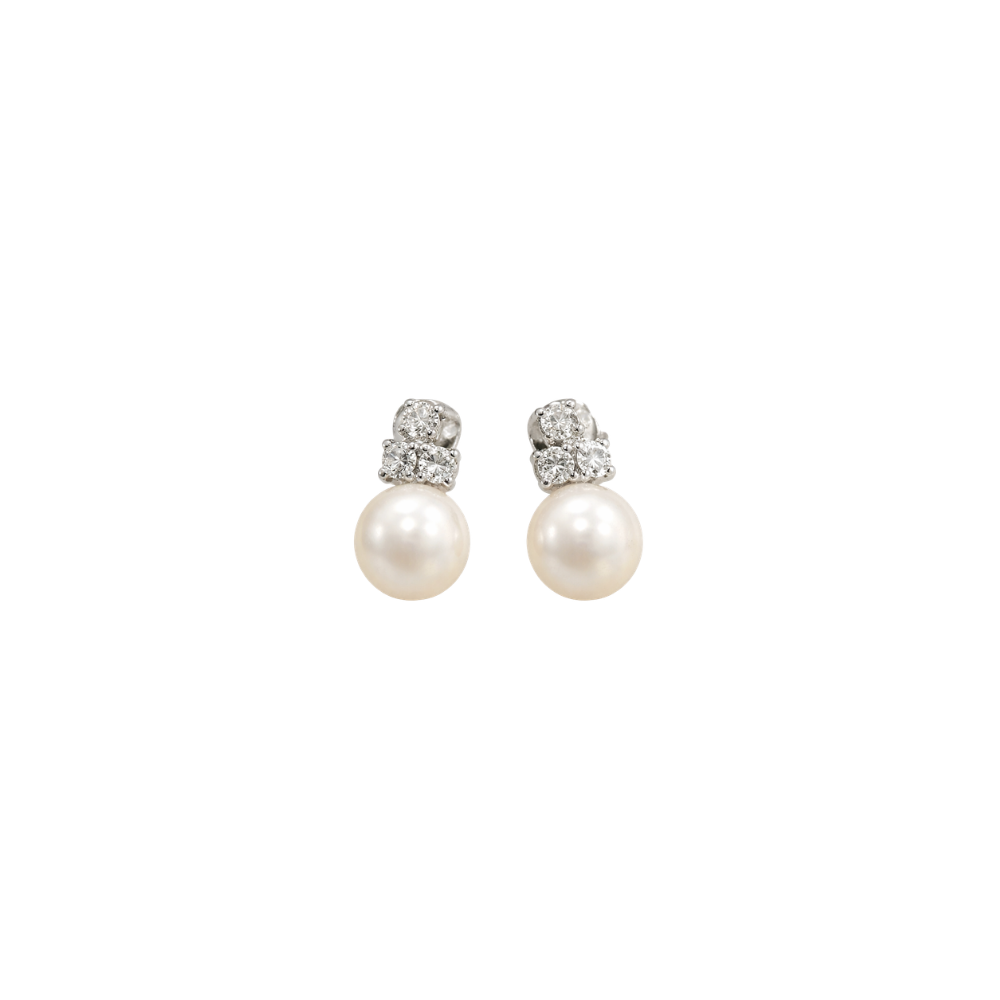 Trio Diamond and Pearl Studs