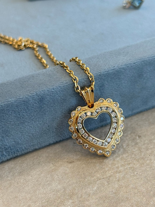 Estate Diamond and Gold Heart Pendant – Henri Noël