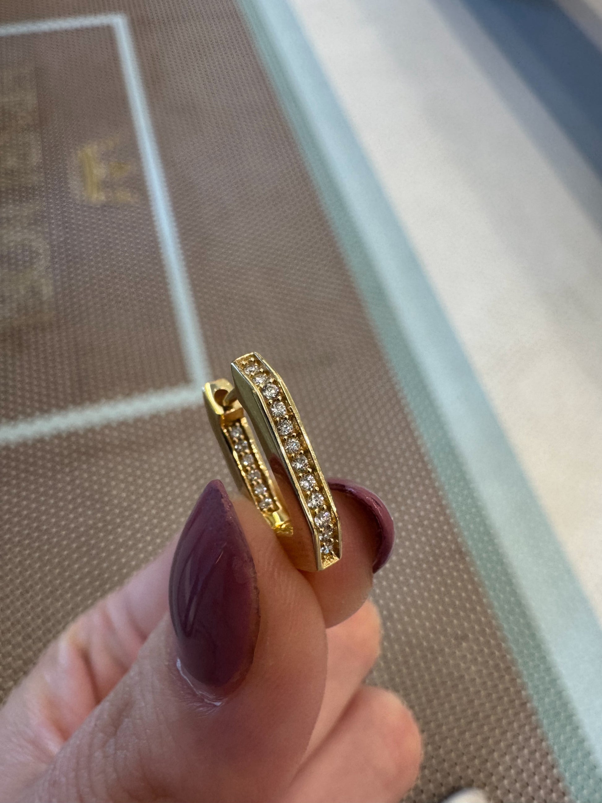Diamond Octagonal Paperclip Hoop – Henri Noël