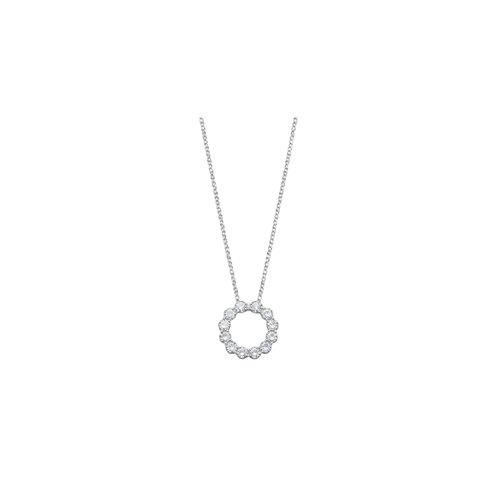 Diamond Circle Pendant Necklace – Henri Noël