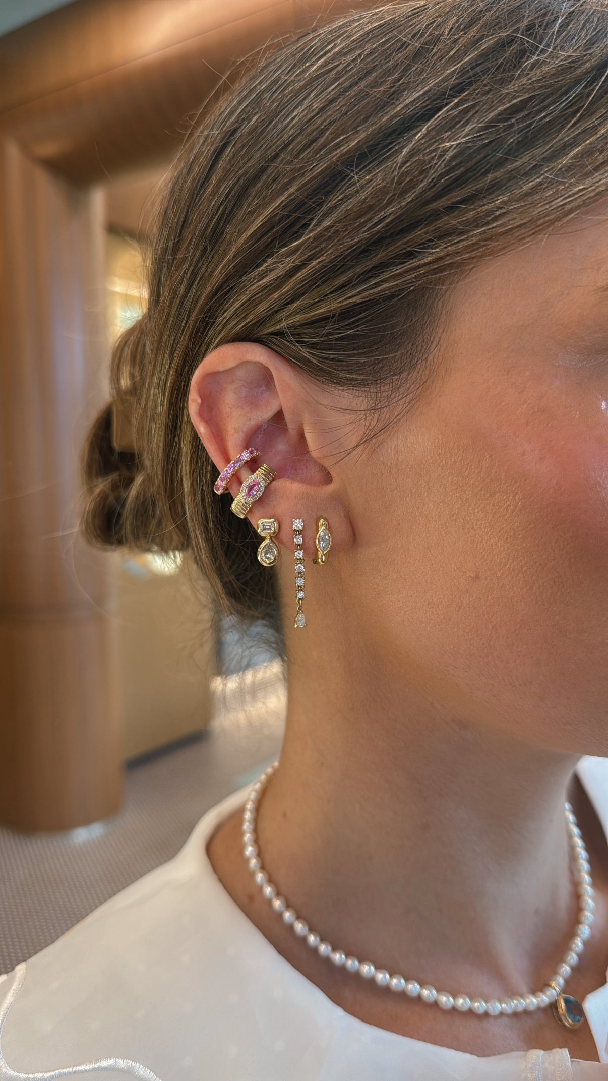 Pink Sapphire Ear Cuff