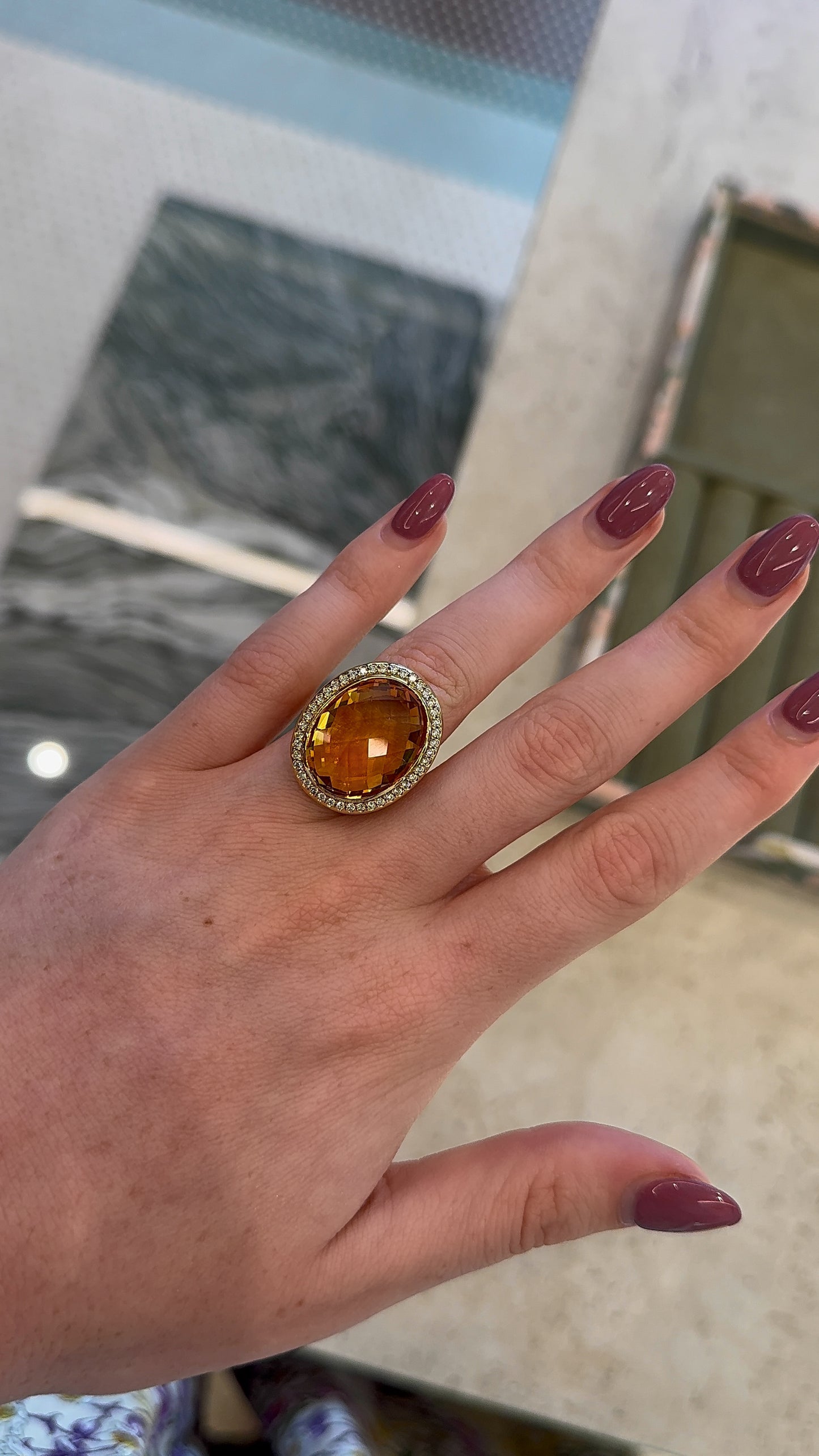 Estate David Yurman Albion Oval Ring- Citrine – Henri Noël