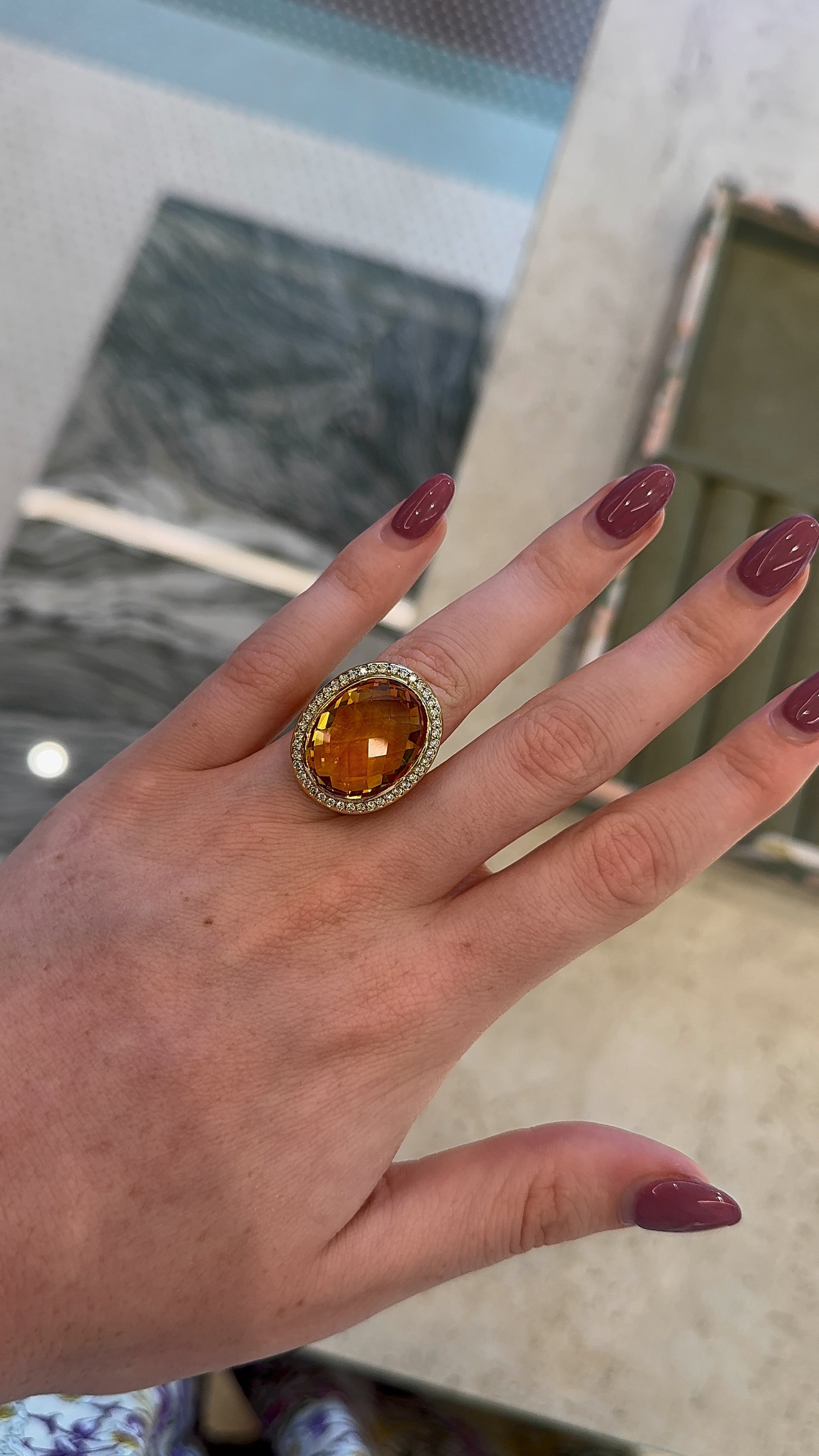 Estate David Yurman Albion Oval Ring- Citrine – Henri Noël