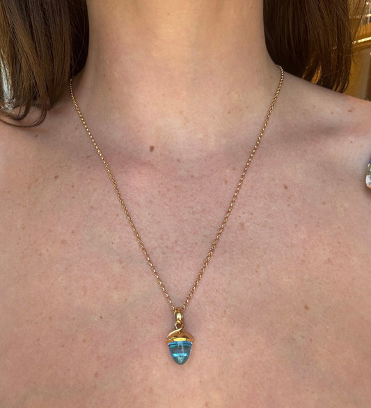 Estate Tamara Comolli Swiss Topaz Acorn Pendant Necklace