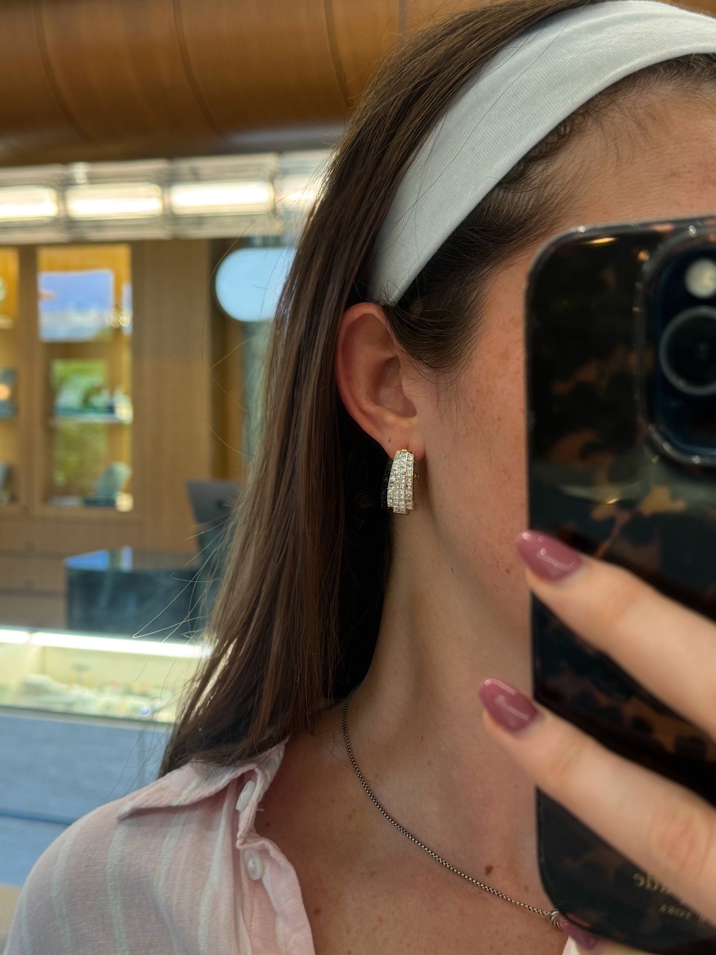 Estate Princess Cut Diamond Hoops