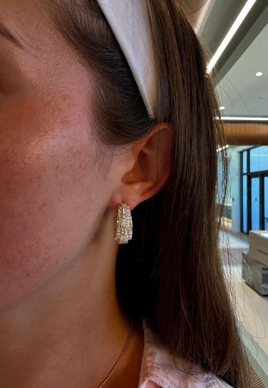Estate Princess Cut Diamond Hoops