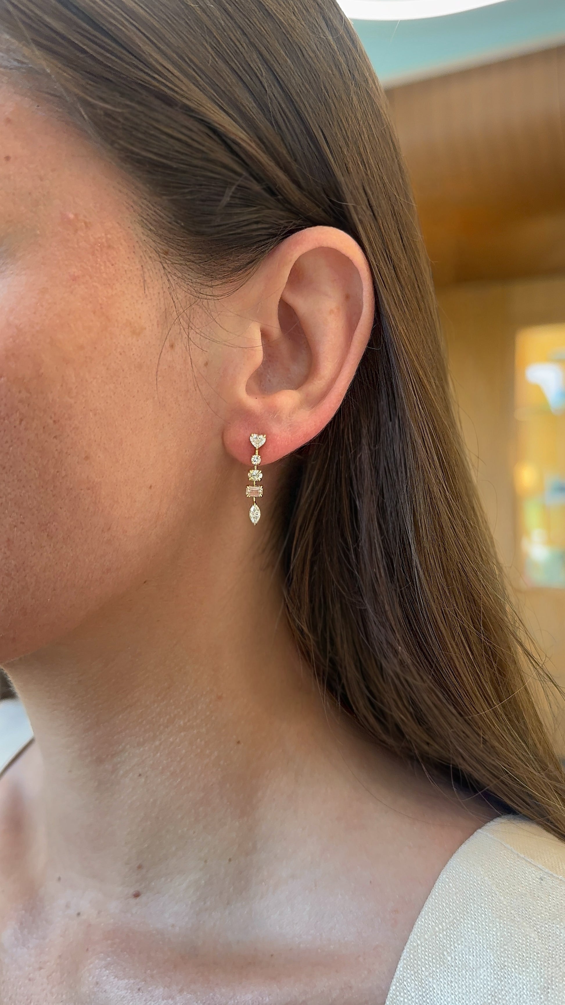 Fancy Shape Diamond Drop Earrings – Henri Noël