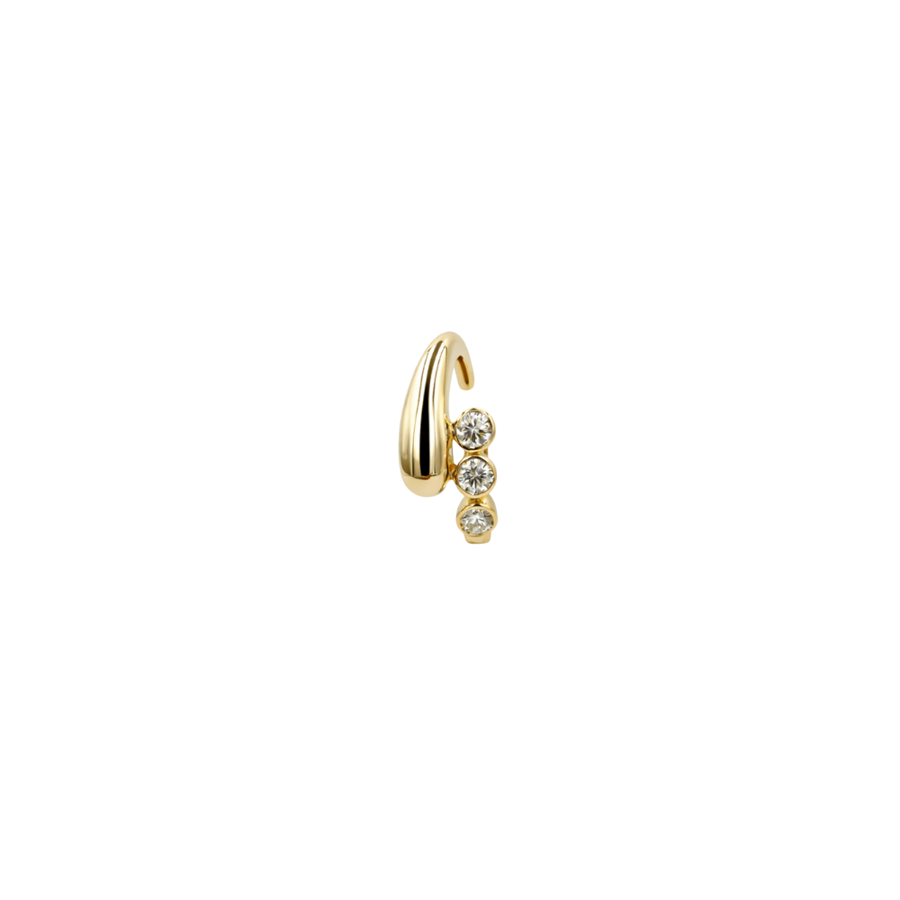 Gold and Bezel Diamond Ear Cuff – Henri Noël
