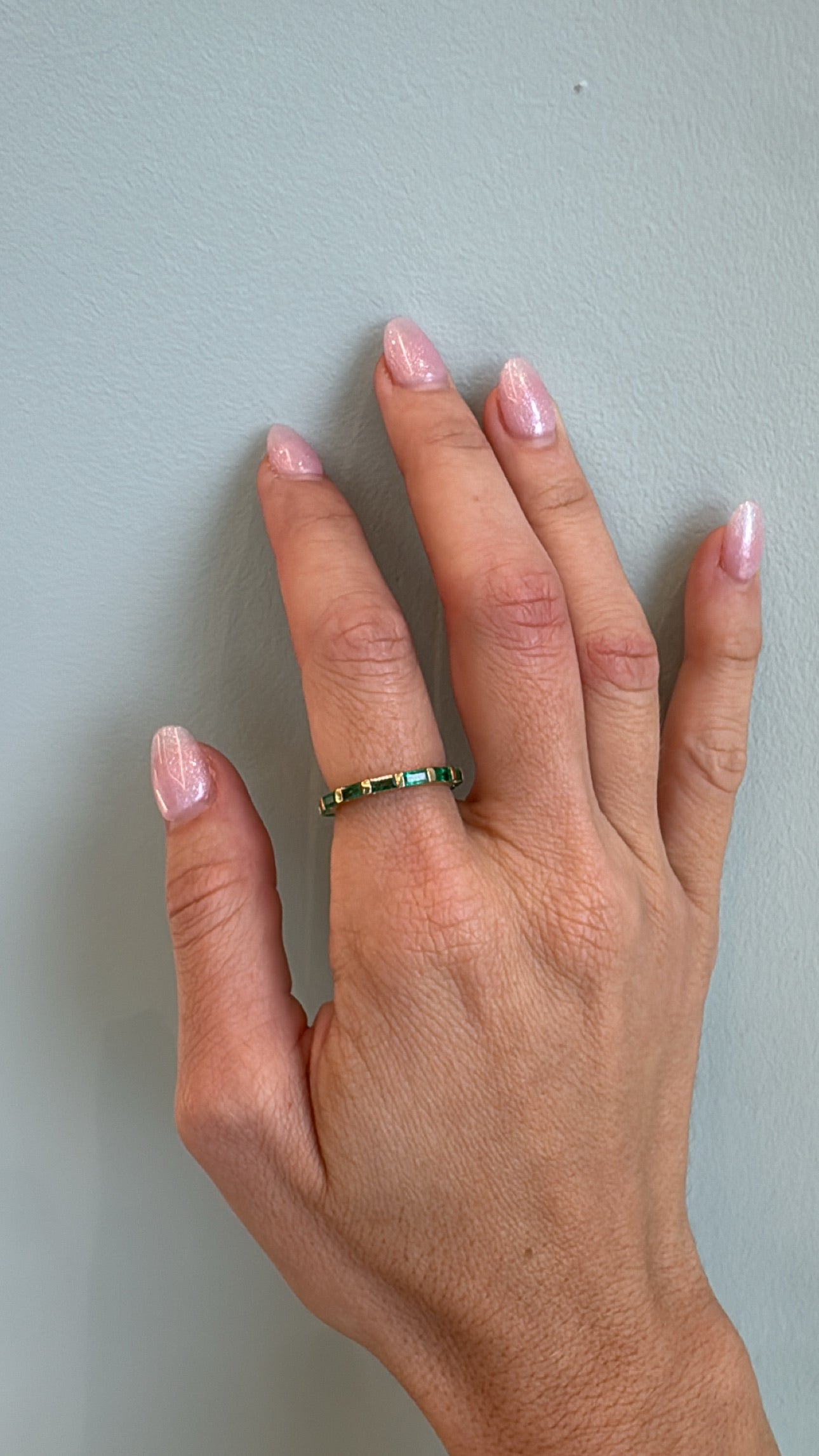 Baguette-Cut Emerald Eternity Band