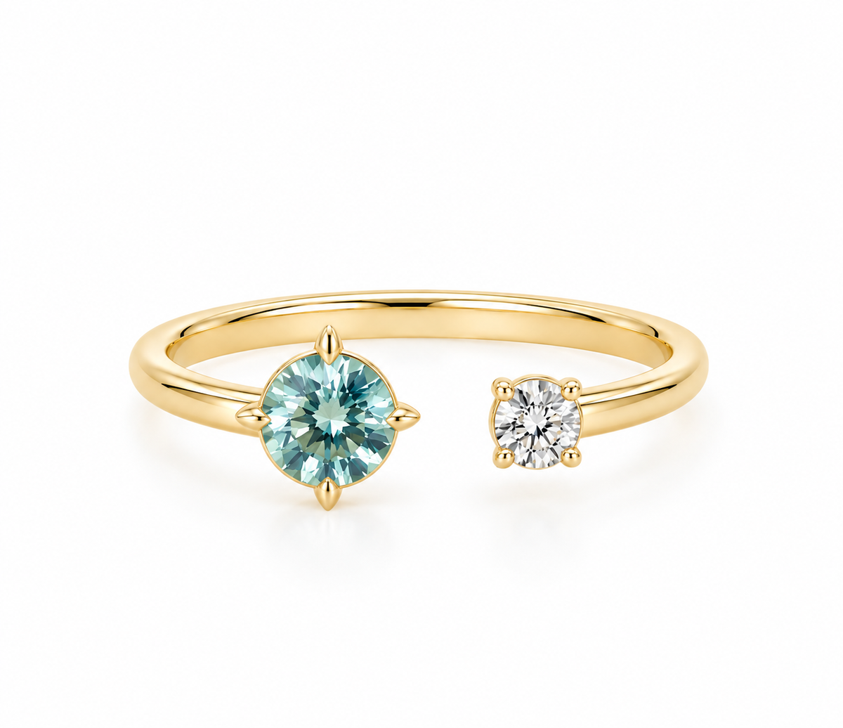 Two Stone Paraiba Tourmaline Ring