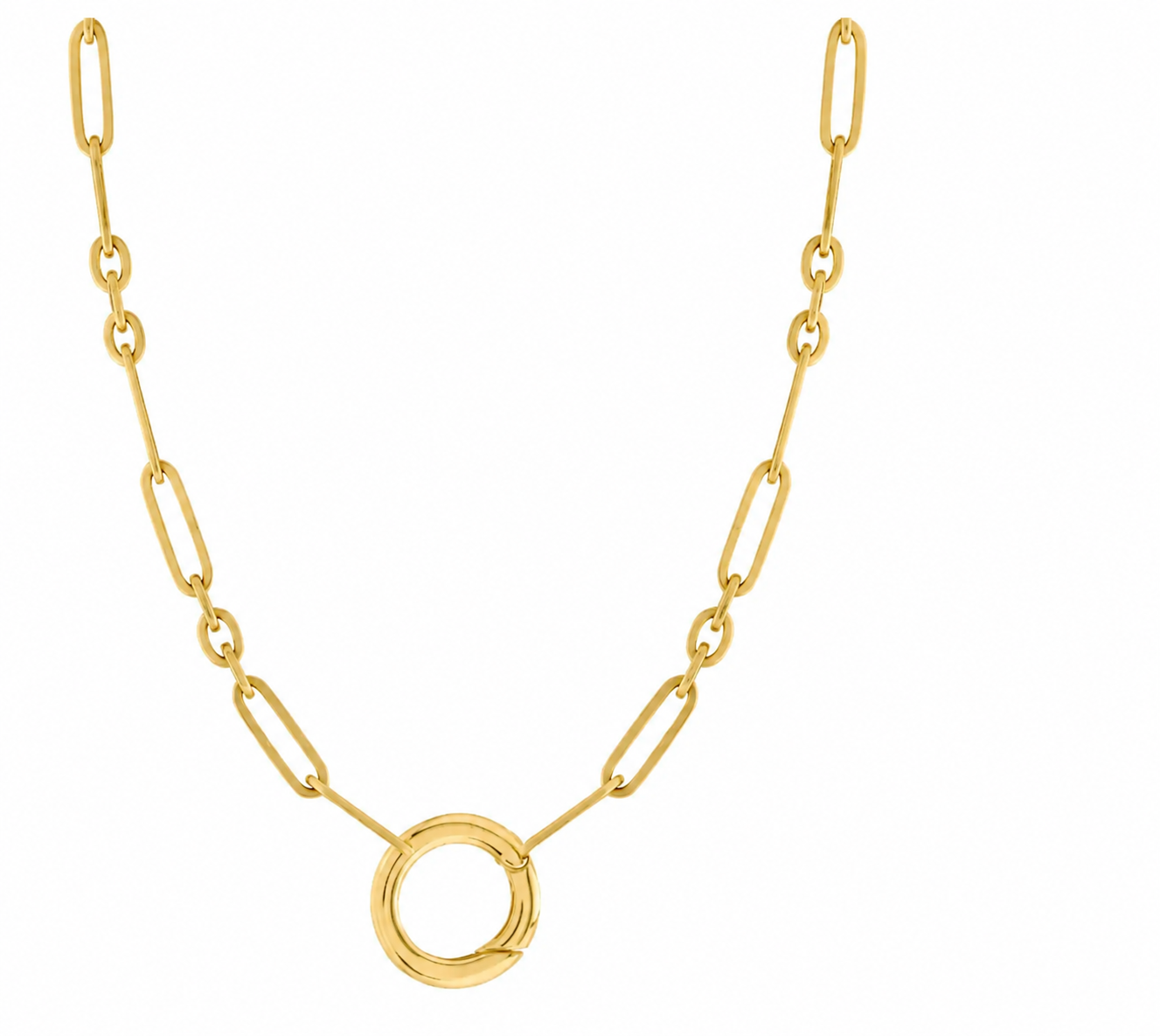 Circle Charm Bail Necklace