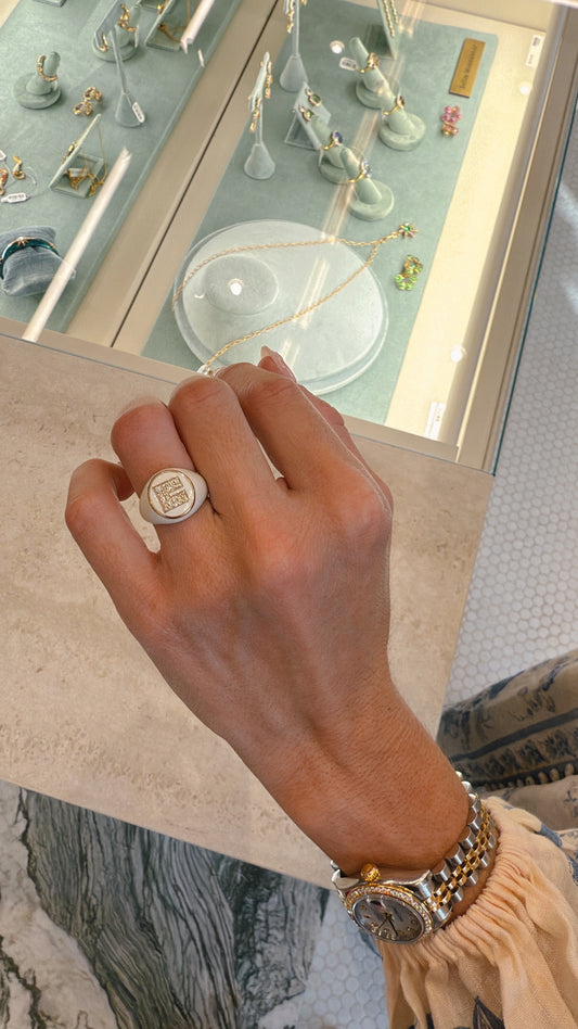 kWIT Jewelry- Spark Pinky Square Signet Ring – Henri Noël