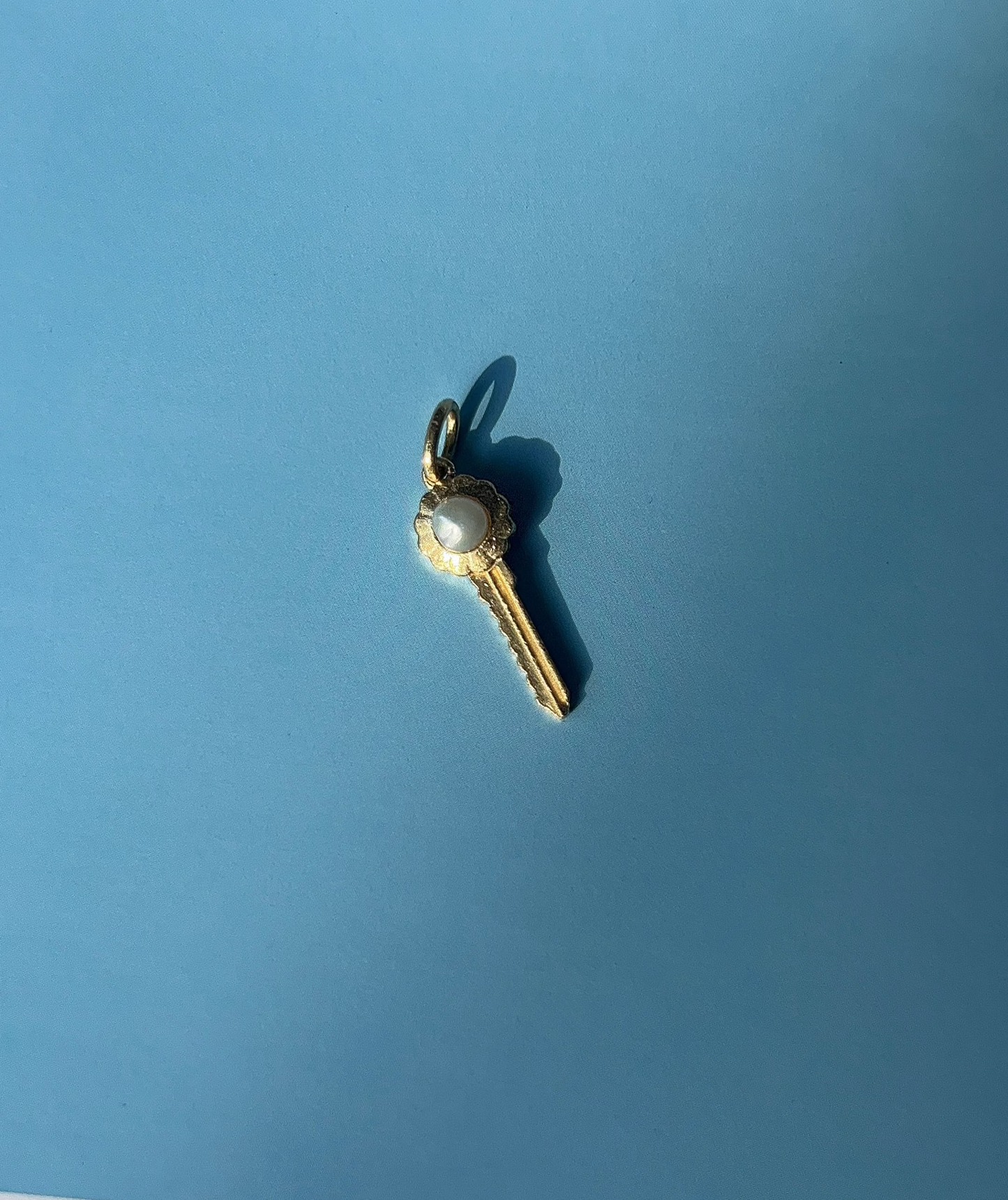 Pearl Scalloped Key Pendant
