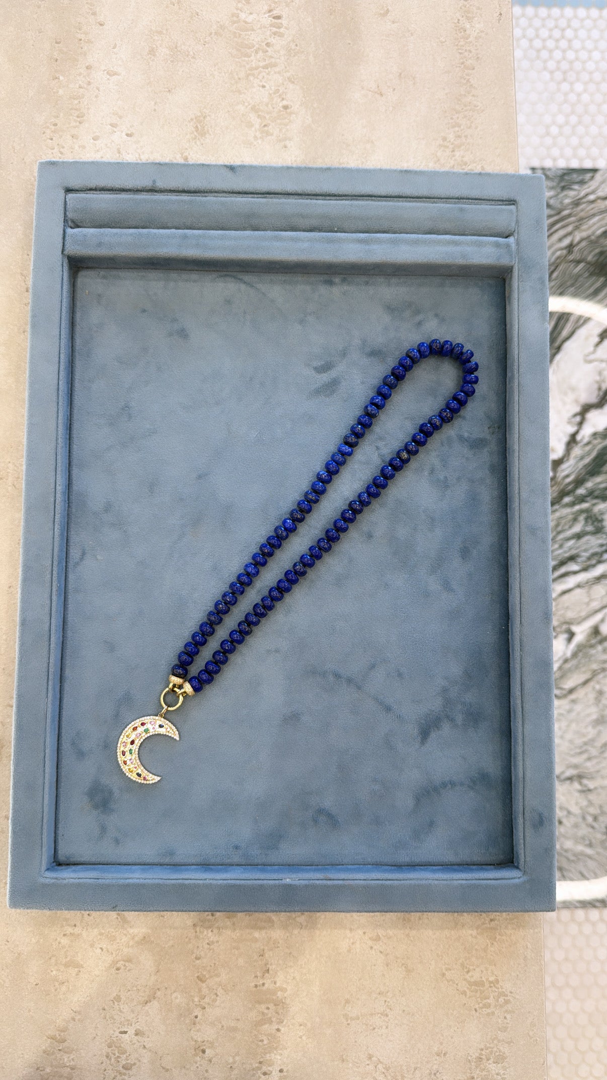 Lionheart- Rondelle Lapis Lazuli Necklace – Henri Noël