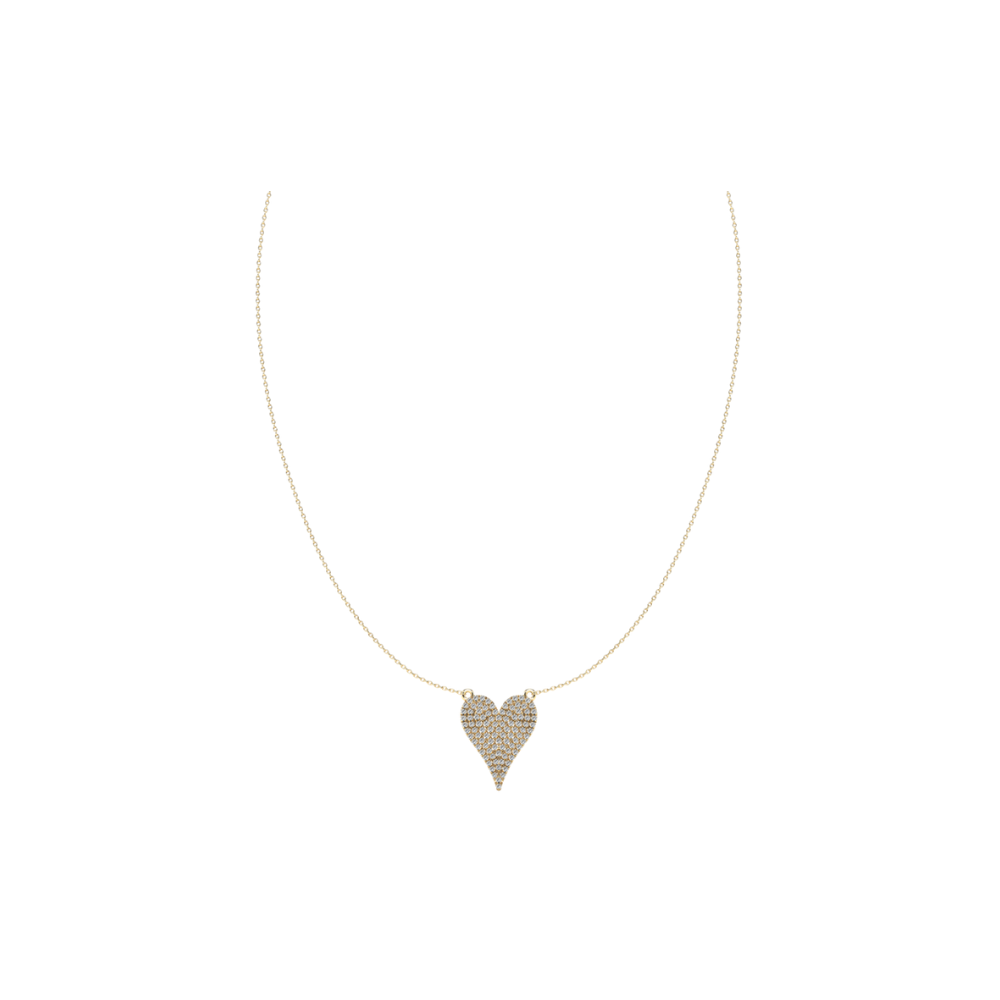 Large Pave Diamond Heart Necklace – Henri Noël