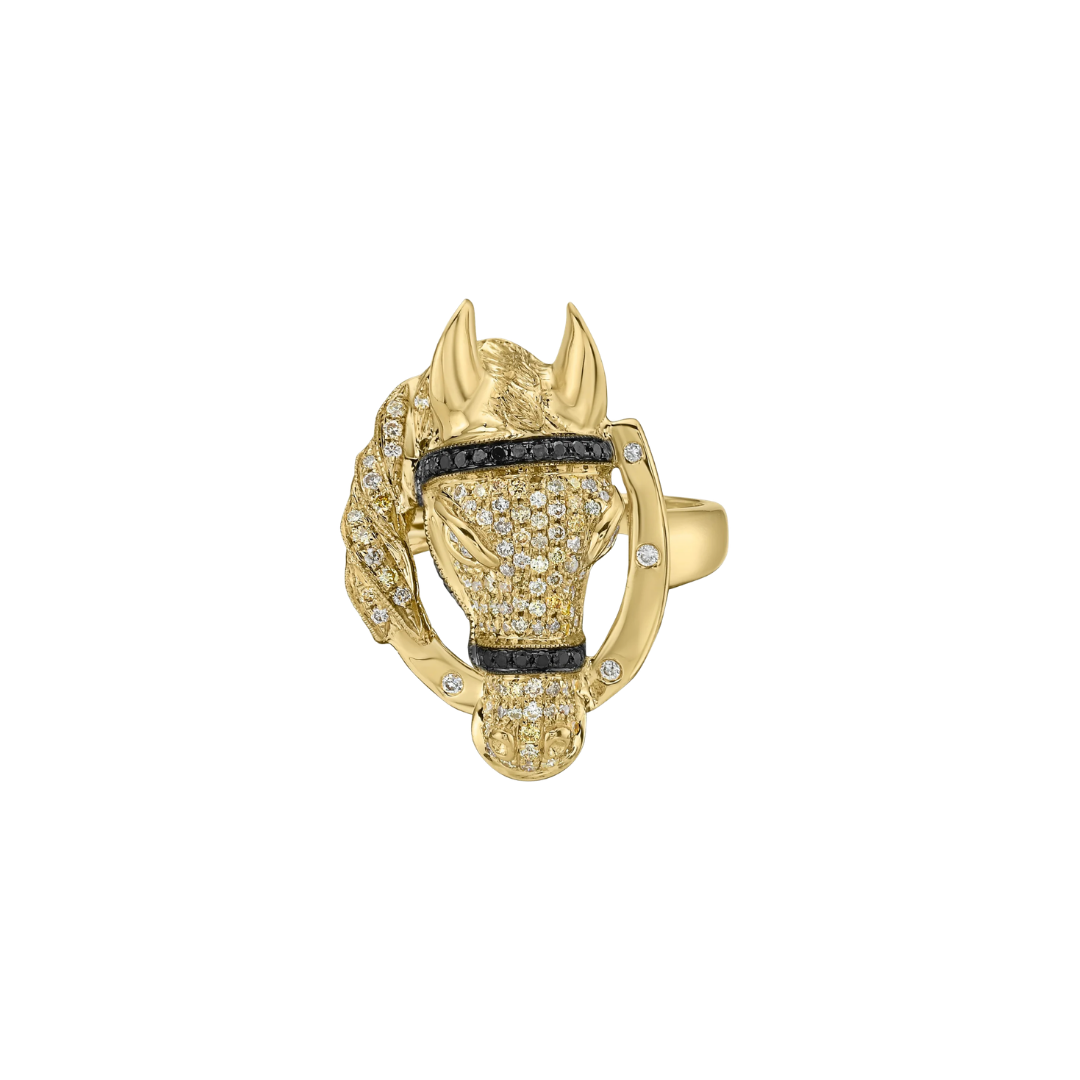 Lionheart- Legacy Lucky Horse Black Diamond Ring