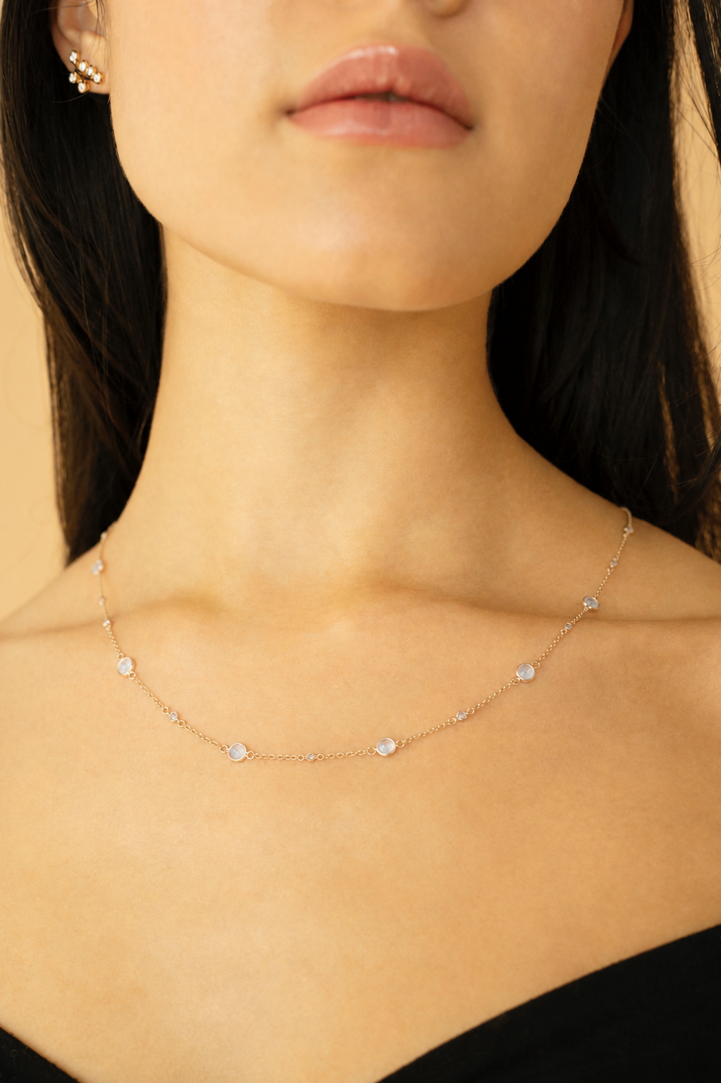 Moonstone and Diamond Necklace – Henri Noël