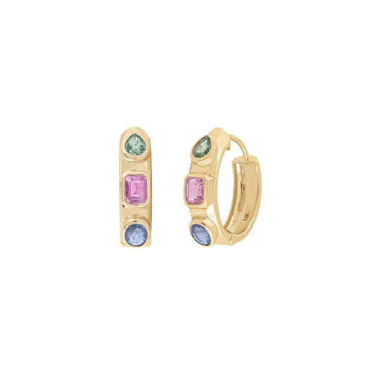 Multi Shape Sapphire Hoops – Henri Noël