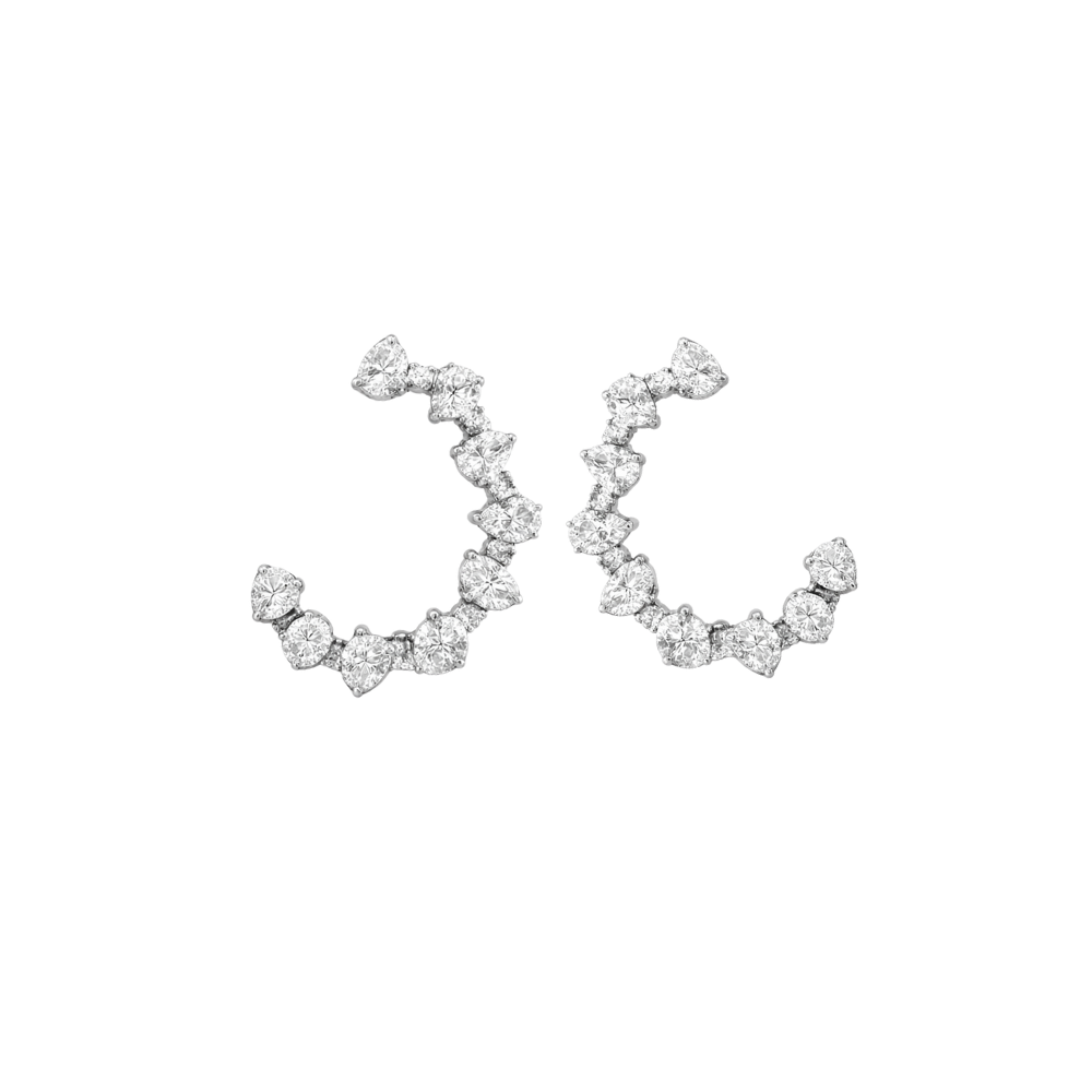 Diamond Pear Open Hoops