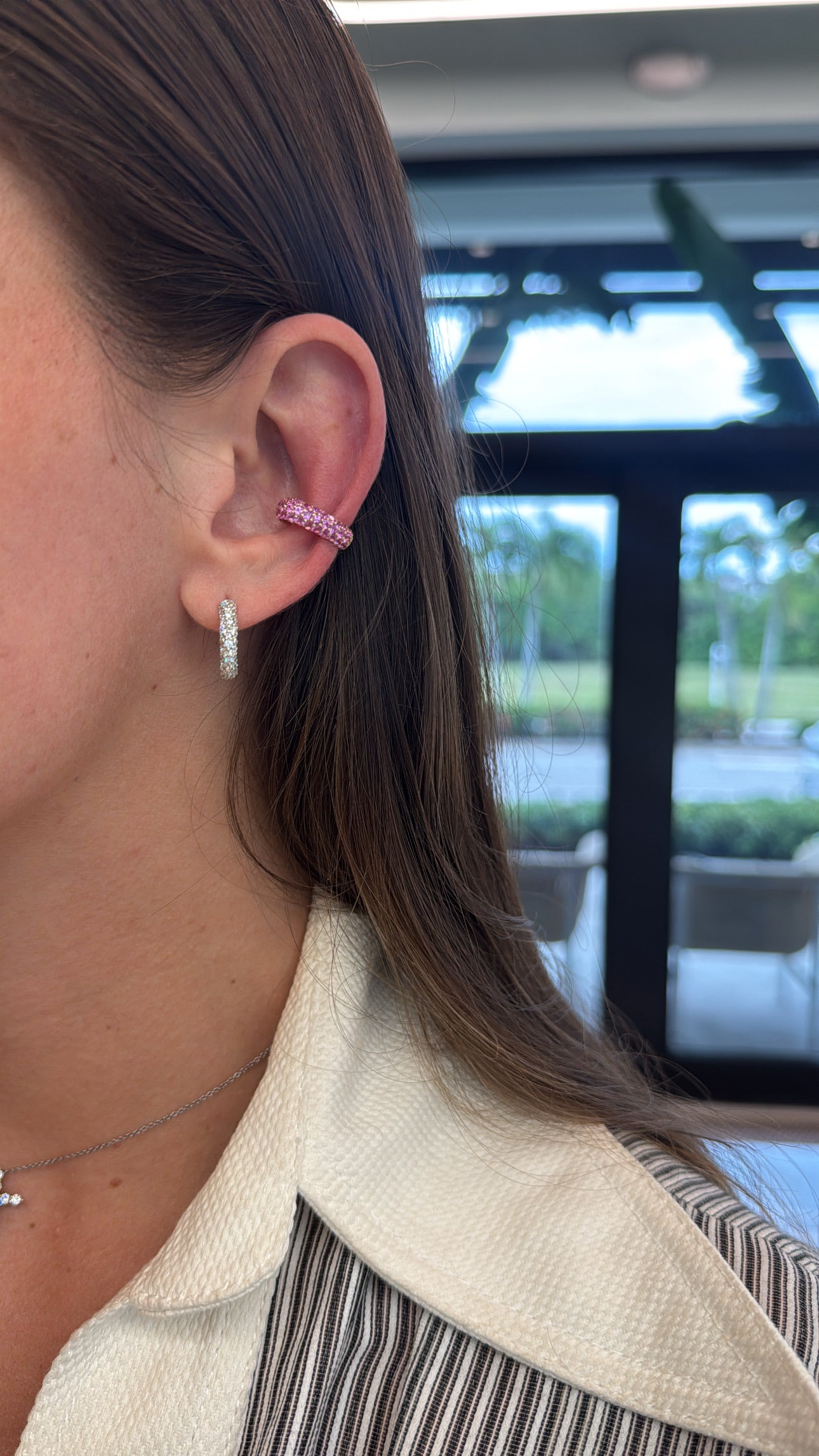 Pave Pink Sapphire Ear Cuff