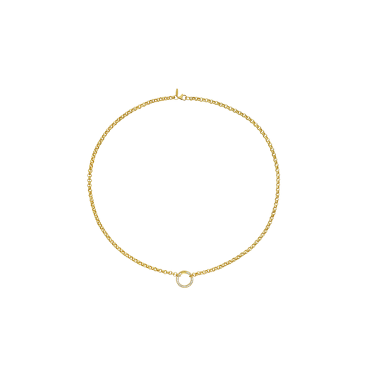 Lionheart- Rolo 4mm Link Chain with Diamond Push In Connector