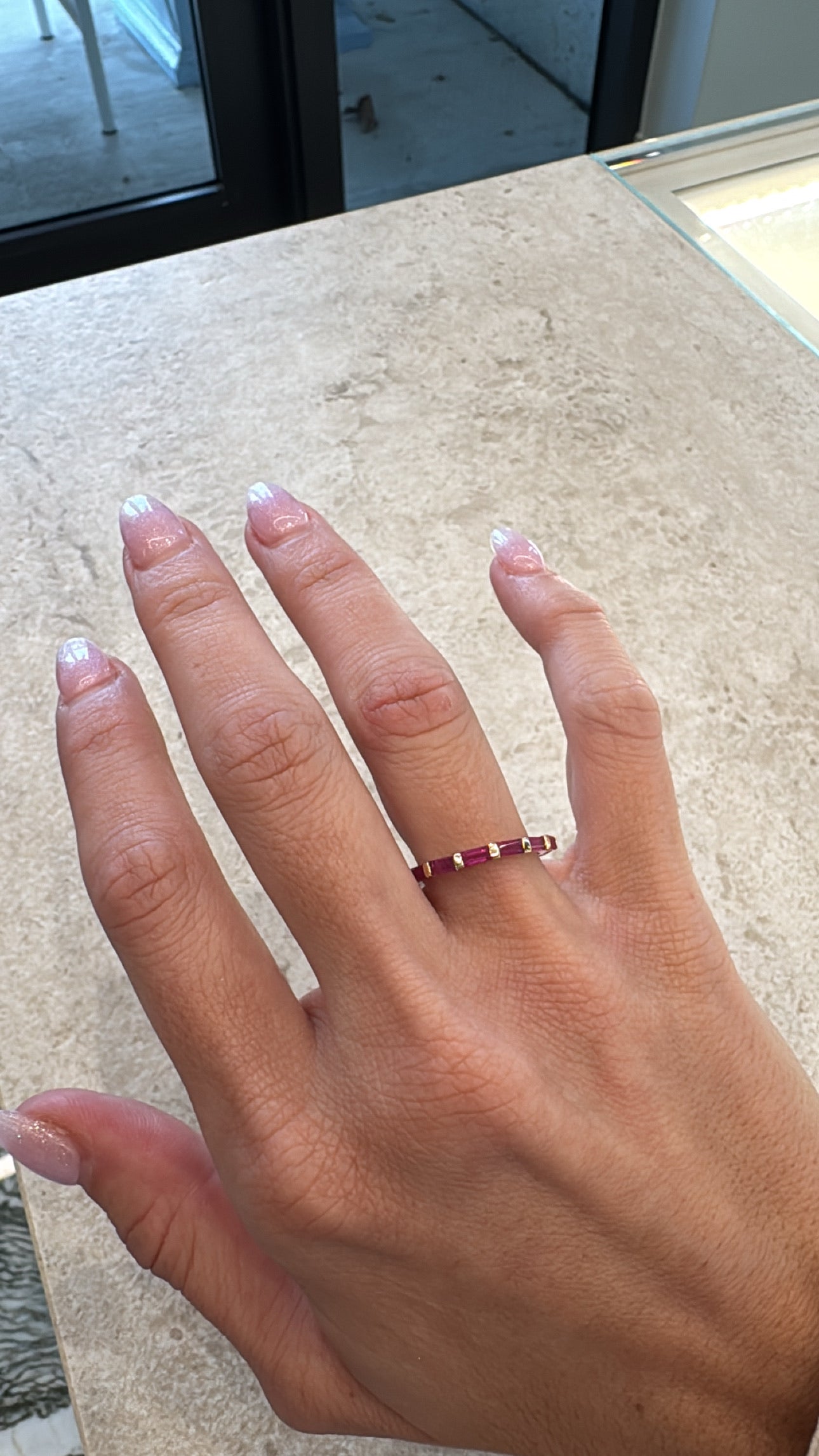 Baguette-Cut Ruby Eternity Band