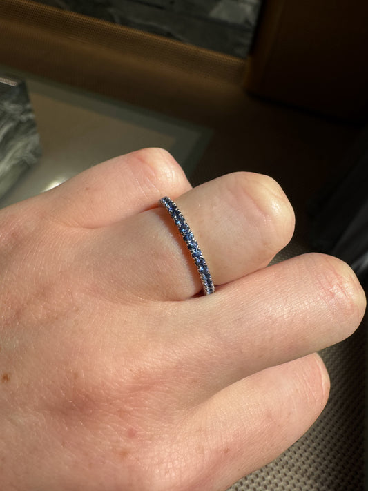 Vintage Blue Sapphire Eternity Bands