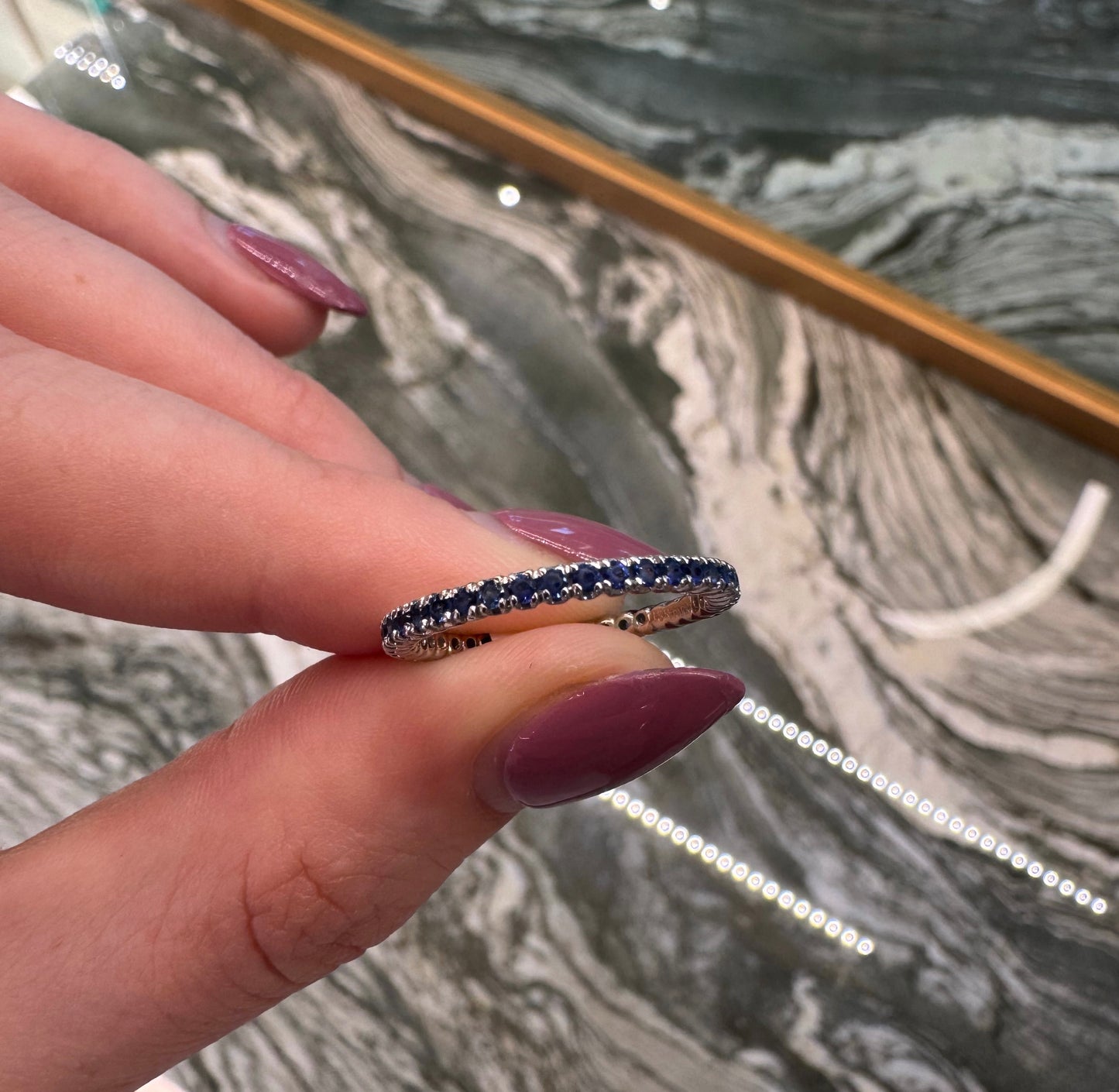 Vintage Blue Sapphire Eternity Bands
