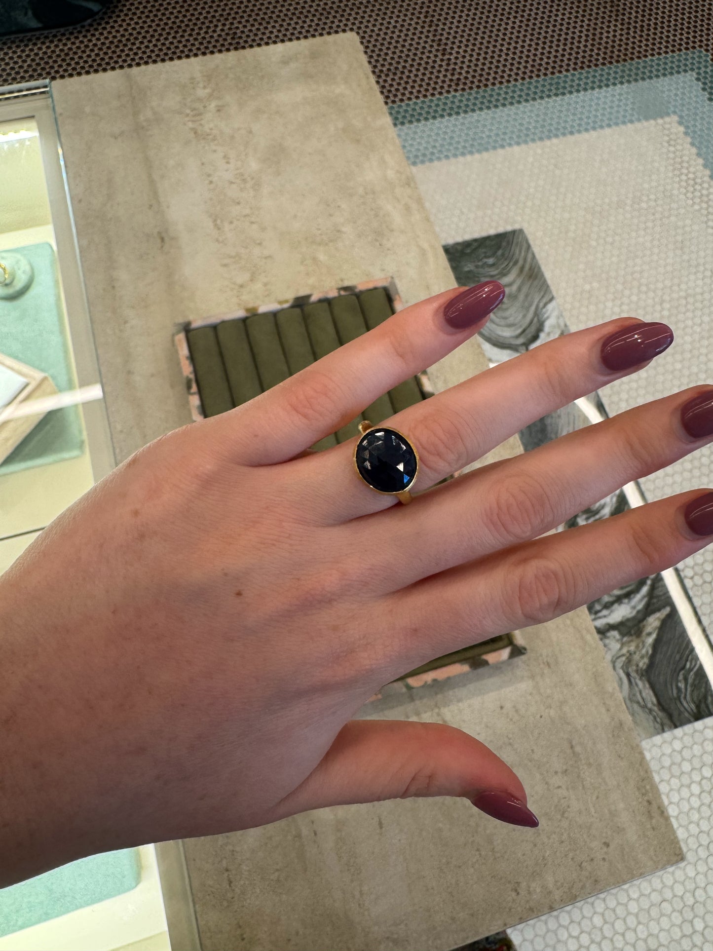 Estate Marco Bicego East West Blue Sapphire Ring