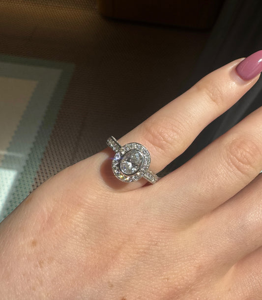 Vintage Oval Diamond Engagement Ring