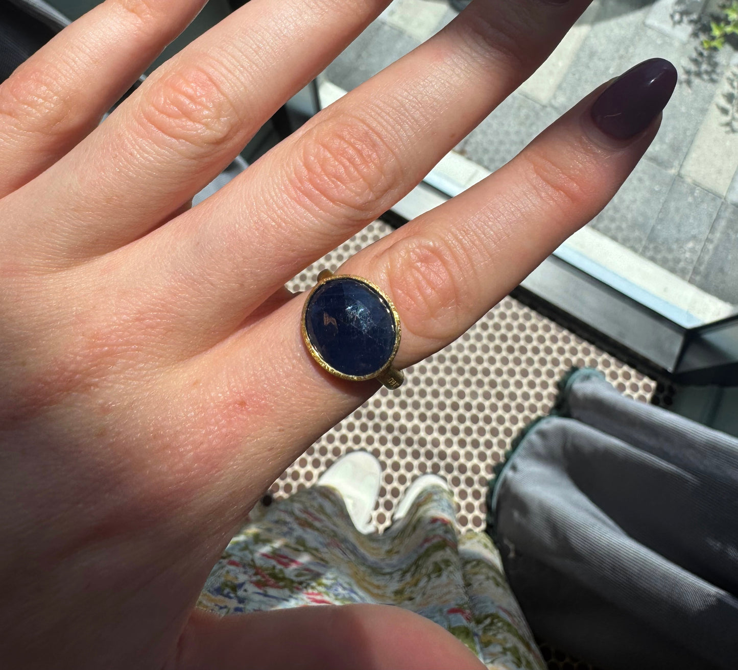 Estate Marco Bicego East West Blue Sapphire Ring