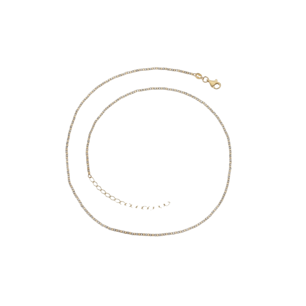 Yellow and White Gold Bead Necklace – Henri Noël